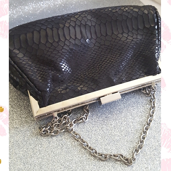 Vintage 90's💋Shoulder Bag/Evening Bag/ Clutch| Long Chain Strap - Picture 2 of 3